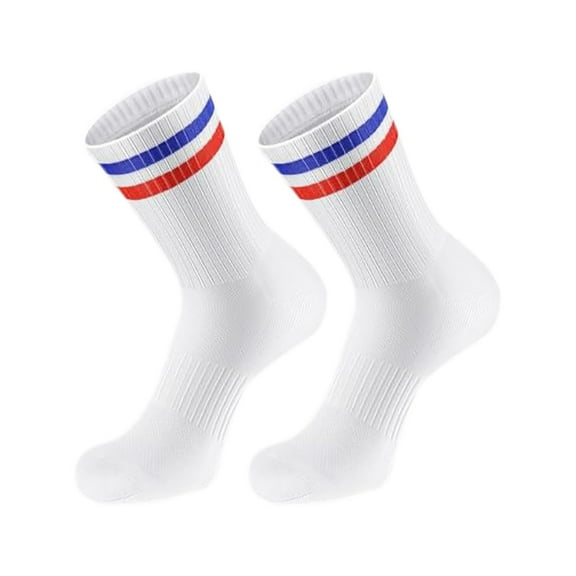 Athletic Crew Socks with Classic Two Design for Everyday Wear and Sports—Breathable Socks for Comfort and Versatility Red