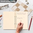thumbnail image 5 of Haosy Beige Brown White Checkered Notebooks 1-subject Journal 60 Sheets A5 College Ruled Paper Detachable Ring 8.3"x5.7", 5 of 8