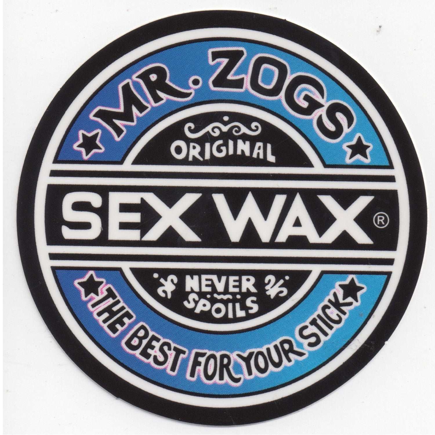 Mr Zoggs Sex Wax Sticker 7 Circular Fade Blue