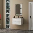 thumbnail image 2 of 31.5" Bathroom Vanities Cabinet with Sink Combo, Wall Mounted Floating Cabinet With Decor Line, Soft-Close System, 2 Extra Big Drawers, White, 2 of 9