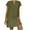 Army Green, variant on Ladies Plus Size Mini Dress Cotton Linen V Neck Short Sleeve Solid Color Straight Dress Fashion Vacation Beach Dress
