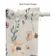 thumbnail image 5 of Spring Floral Linen Curtain Valance for Bedroom/Bathroom/Kitchen/Office/Living/Dining Room Window,Watercolor Botanical Summer Flowers Rustic Rod Pocket Topper Decorative Cafe Drapes Panel 60"x18", 5 of 6