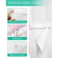 thumbnail image 3 of No Hook Shower Curtain with Snap in Liner, Pink Overlay Geometric Art Hotel Shower Curtains for Bathroom, Washable Shower Curtain Liner Set with Mesh Top Window, 72"x96", 3 of 6