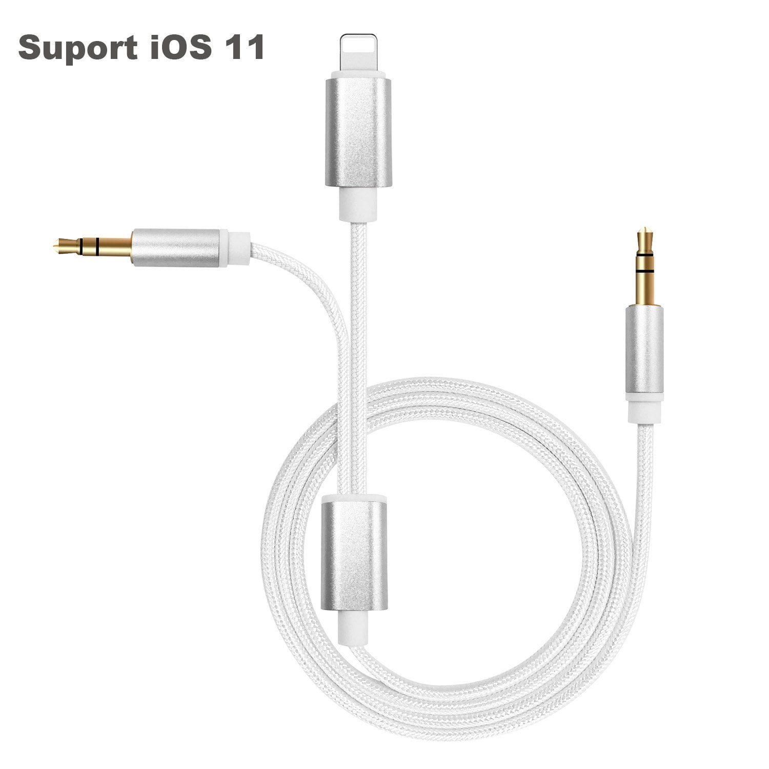 Lightning to 3.5mm Car Aux Cable, 3ft Nylon Braided Lightning Port to