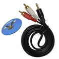 thumbnail image 1 of HQRP 3.5mm Jack to Stereo RCA Audio Cable for Grace Digital GDI-IRC6000 Mondo, GDI-IRCA700 Primo, GDI-IRC7500 Encore Wi-Fi Music Player, 5ft Mini Plug Y-Splitter Cord + HQRP Coaster, 1 of 3