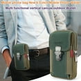 thumbnail image 4 of Yucurem Casual Double Zippers Buckle Canvas Waist Bag, Small Phone Purse Belt Bum Pouch for Travel Sports (Style 1 Green), 4 of 8