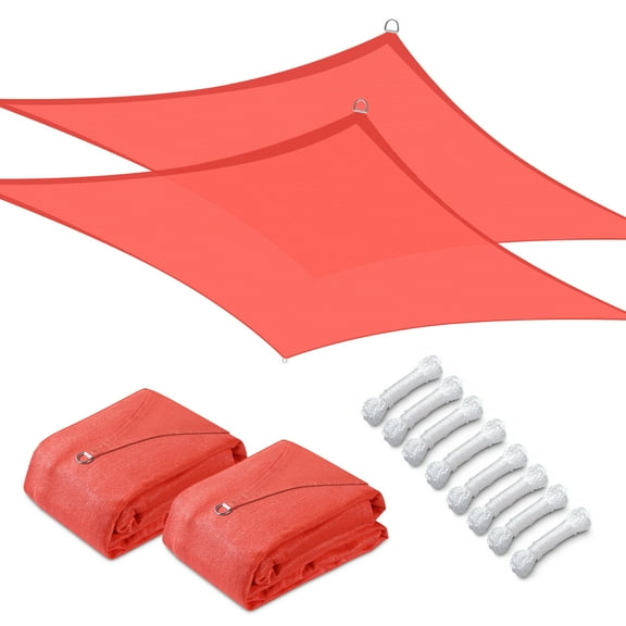 Yescom 2 Pack 10x10 Ft 97% UV Block Square Sun Shade Sail Canopy Cover Net Yard Park
