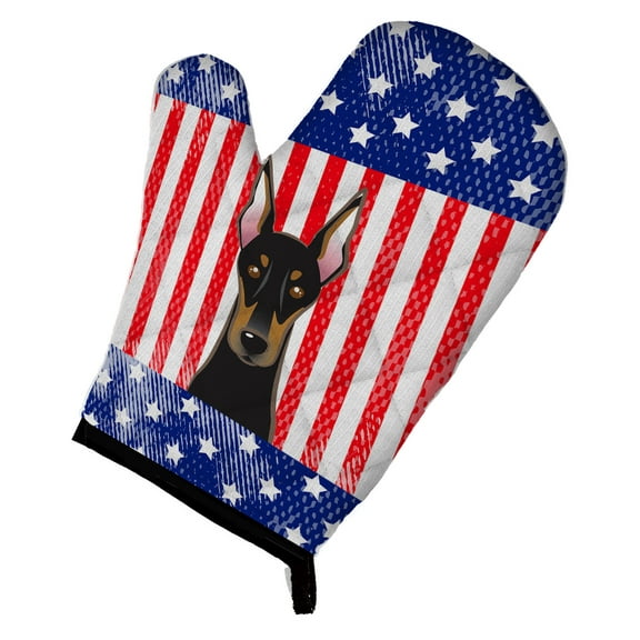 American Flag and Doberman Oven Mitt