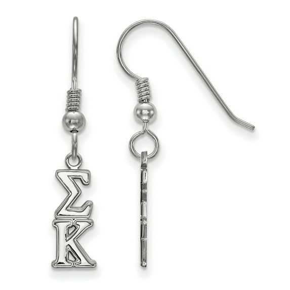Sterling Silver LogoArt Sigma Kappa XS Dangle Earrings Sterling Silver Earrings