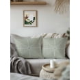 thumbnail image 2 of Outdoor Pillows Waterproof, Sage Green Striped Throw Pillows with Inserts Included, Farmhouse Stripes Geometric Abstract Indoor Outdoor Decorative Lumbar Pillow for Bed/Couch/Patio 18"x18", 1Pcs, 2 of 8