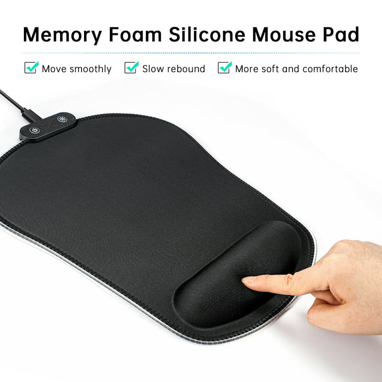RGB Mouse Pad with Wrist Rest, Jelly Comb LED Gaming Mouse Pad with Memory  Foam Wrist Support, Pain Relief Mousepad with Non-Slip Rubber Base 