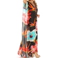 thumbnail image 4 of Sakkas Georgettina Flowy Rhinestone V Neck Long Caftan Dress / Cover Up - Black / Multi - One Size, 4 of 5