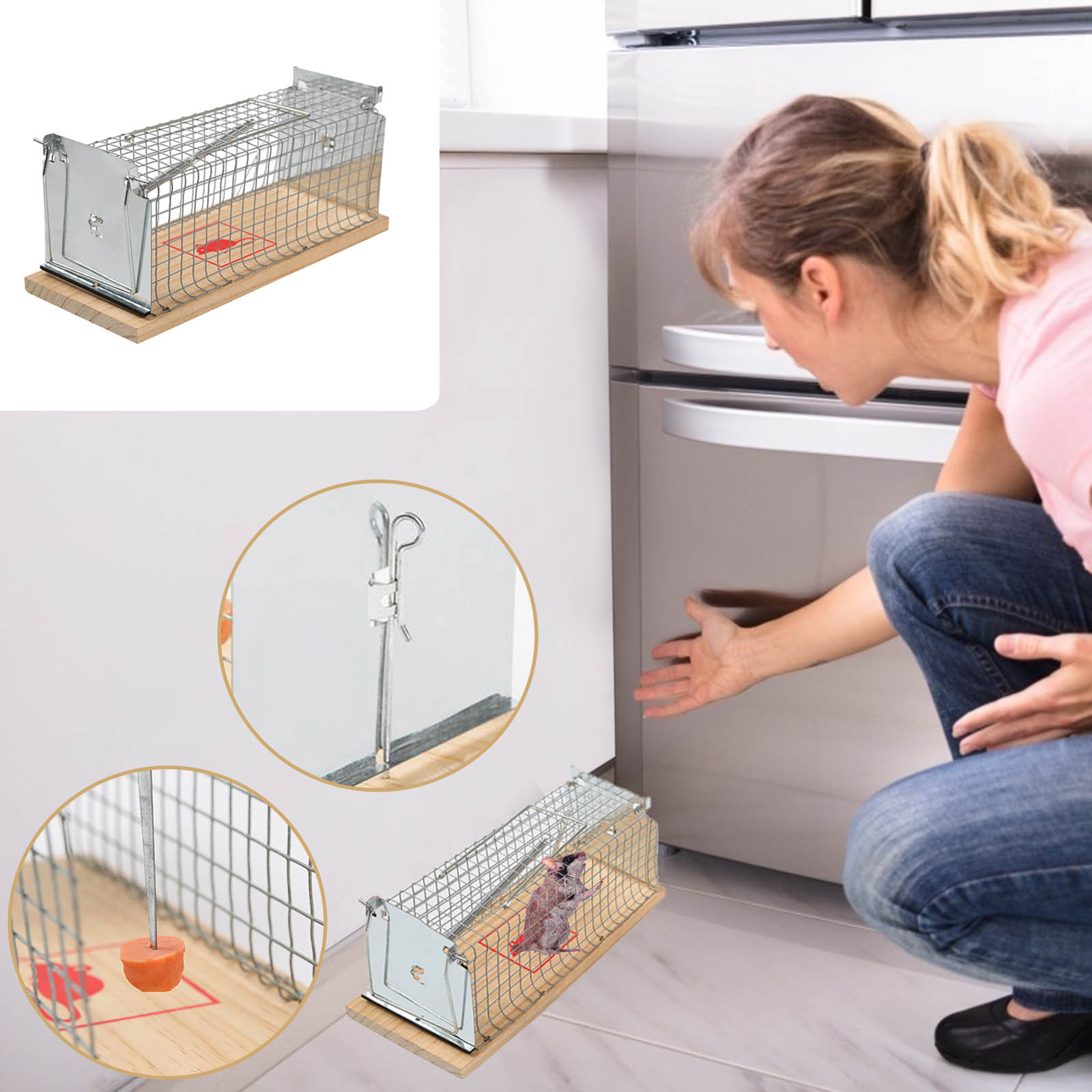 Mousetrap Rat Trap，Live Animal Humane Trap Catch And Release Cage