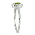 thumbnail image 2 of SZUL Women's Peridot and Diamond Halo Ring in 10k White Gold, 2 of 5