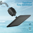 thumbnail image 5 of VXV 8" Filtered Rainfall Shower Head, 20 Stages Shower Filter, High Pressure Filtered Shower Head for Hard Water, Powerful Shower Head with Filters, Matte Black, 5 of 6