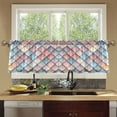 thumbnail image 4 of Yayeee Kitchen Curtains Tier Set of 2 Light Filtering 57"x24" Over Sink Window Panels, Red Art Pattern, 4 of 7