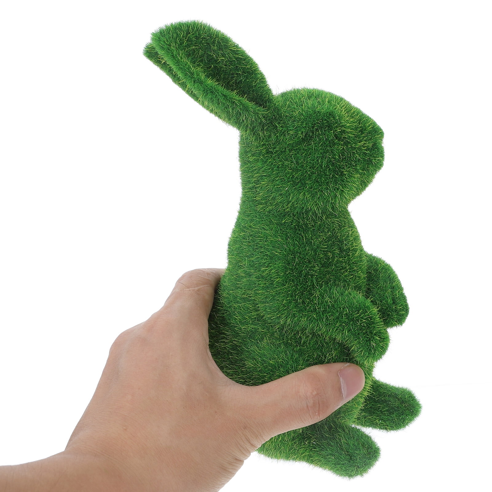 OUNONA Realistic Moss Bunny Figurine with Resin Flocking, Perfect Garden, Yard, Indoor & Outdoor Decorative Display
