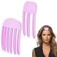 thumbnail image 1 of Juego de 2 pinzas para dar volumen al cabello con peine, herramienta voluminizadora térmica NoTrace para levantar la raíz y dar volumen con calor, color rosa y morado., 1 of 5