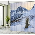 thumbnail image 5 of Ambesonne Nature Shower Curtain, Snowy Mountain Winter, 69"Wx84"L, White Green, 5 of 5
