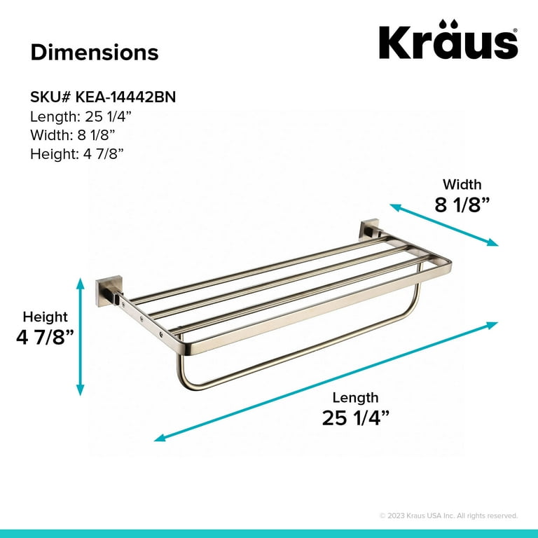 Kraus KRAUS Bathroom Accessories- Bath Towel Rack with Towel Bar in Brushed Nickel Kraus KRAUS Bathroom Accessories- Bath Towel Rack with Towel Bar in Brushed Nickel