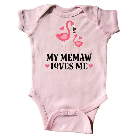 

Inktastic Memaw Loves Me Girl Flamingo Gift Baby Girl Bodysuit