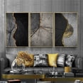 thumbnail image 2 of Cuadro de mármol con textura de madera, pintura abstracta en lienzo de oro, negro y verde, arte de pared, carteles y grabados vintage de lujo para la decoración del hogar, 2 of 5