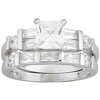 3 Carat T.G.W. Princess-Cut CZ Silver-Tone Bridal Set
