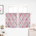thumbnail image 4 of Volkmi 25CM 2Pcs Morocco Print Polyester Cotton Kitchen Tiers Room-Darkening Rod Pocket Small Window Curtain Set (orange), 4 of 4