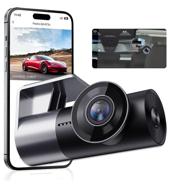 Camara para Carro, Dash camara para auto, camara dashcam coche, ultra claro 1296P Cámara Carro Delantera Trasera Interior , Instalación inalámbrica, control de aplicaciones, bloqueo contra accidentes