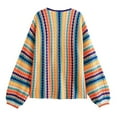 thumbnail image 4 of Fznquz Knit Summer Cardigan for Women 2025 Sweaters Striped Multicolor Cute Soft Coat, 4 of 9