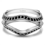 Open Style Classic Wedding Ring Enhancer in Sterling Silver (0.34ctw)