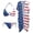 American Flag, variant on Mexican Flag Womens Bikini Sets Plus Size Swimsuits Tie Back Bathing Suit Triangle Bikini Sexy Swimwear with Summer Long Flowy Kimono Cardigans Boho Chiffon Beach Cover Up Tops