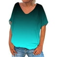 thumbnail image 1 of Qiopertar Blouse à Manches Courtes Imprimée Style Rétro Décontracté pour Femmes Blouse/chemise à Manches en V en Solde à Moins de 5$ en Solde, 1 of 2
