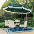 thumbnail image 2 of Outdoor 10Ft Double Top Crank Umbrella Patio Cantilever Umbrella with Fringe Tassel and LED Lights Navy, 2 of 5