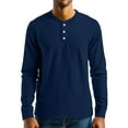 thumbnail image 4 of Inglocry Men's Henley Shirts Long Sleeve Fashion Casual Tee Button Down Basic Lightweight T-Shirt Navy M, 4 of 4