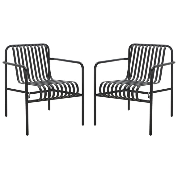 Safavieh Core Aluminum Outdoor Dining Arm Chair - Set of 2, Black