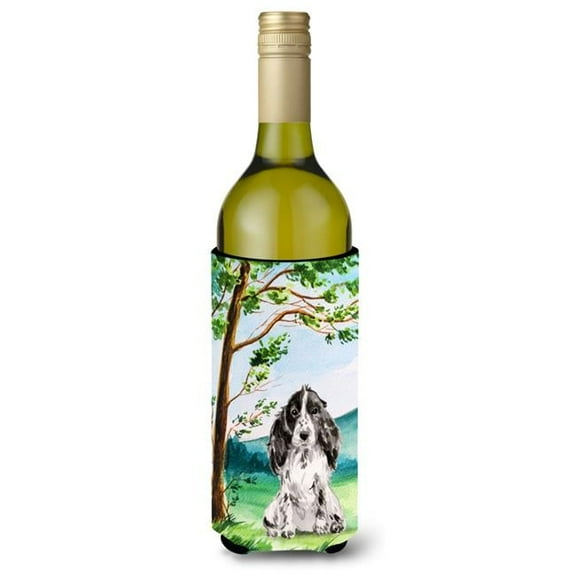 Under the Tree Black Parti Cocker Spaniel Wine Bottle Beverage Insulator Hugger