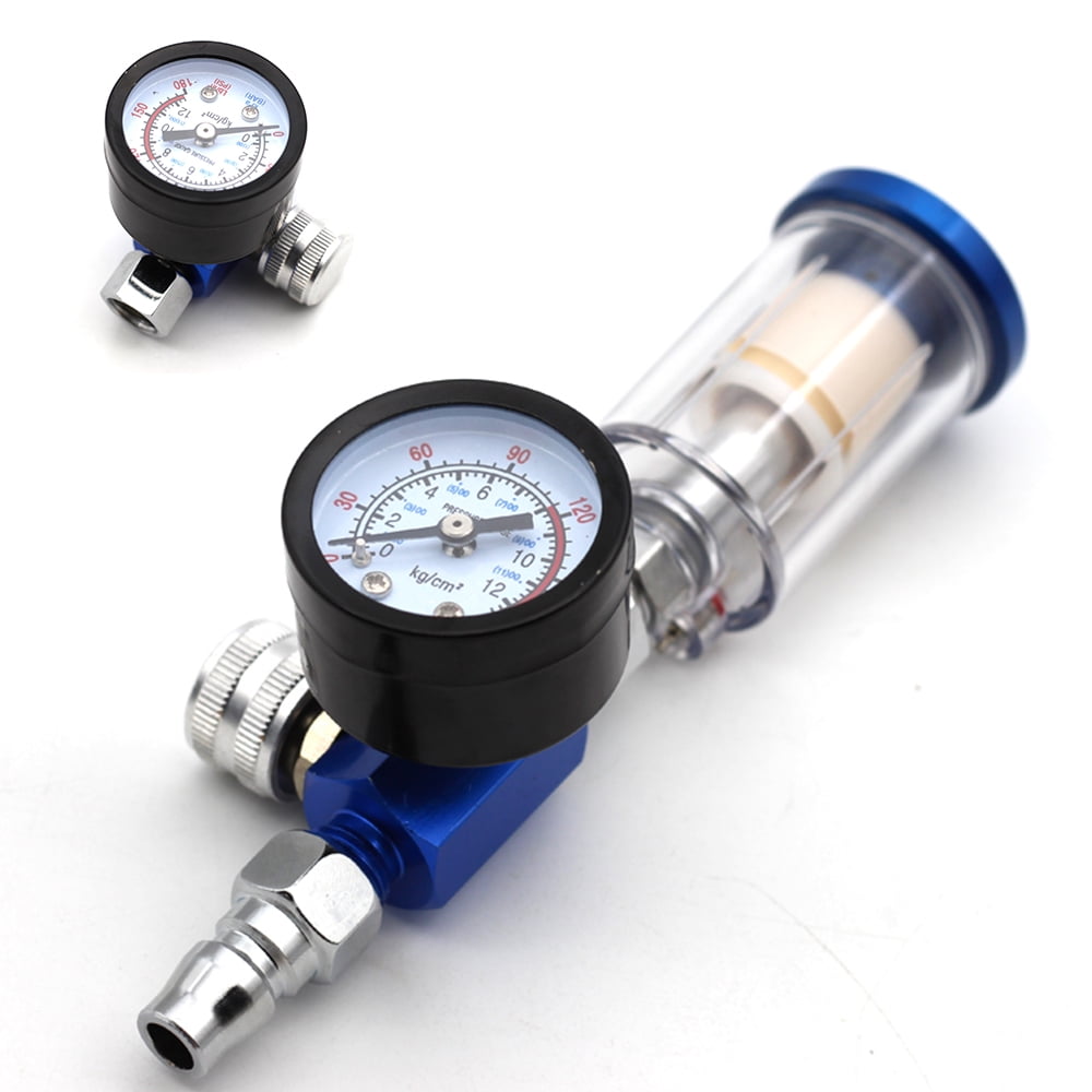 ODOMY Mini Air Pressure Regulator Gauge Spray Gun & InLine Water Trap