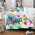 thumbnail image 2 of Soccer Throw Blanket Soft Fuzzy Plush Blanket Lightweight Flannel Blankets for Couch Bed Living Room Adults Kids Teens Gifts All Seasons 60"X50", 2 of 6