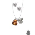 thumbnail image 2 of Delight Jewelry Resin Laughing Buddha in Frame Silver tone Guardian Angel Charm Necklace and Stud Earrings, 2 of 4