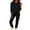 Black, variant on BangWanChi Fashion Womens 2 Piece Sweatsuits Solid Casual Long Sleeve Ladies Crewneck Hoodless Sweatshirts Long Sweatpant Pants
