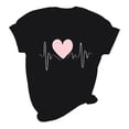thumbnail image 6 of Fesfesfes Women T Shirt Women's Valentine's Day Love Printed Short Sleeved T-shirt Top Short Sleeved Round Neck Top/Shirt Raglan Shirt Women S(US:4), 6 of 6
