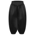 thumbnail image 3 of YUUMIN Boys Girls Solid Color Elastic Waist Medieval Capri Pants for Kids Renaissance Festival Black 12, 3 of 7