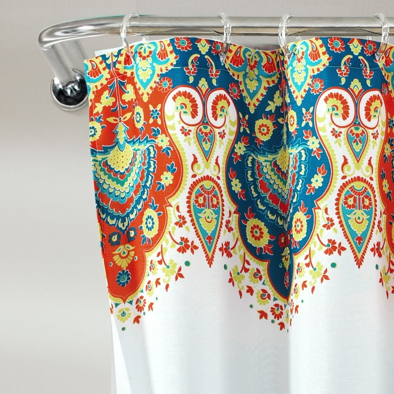 Lush Decor Orange Bohemian Polyester Shower Curtain Sets 72 00 X 14 Piece Com Lush Decor Orange Bohemian Polyester, Orange Patterned Shower Curtains