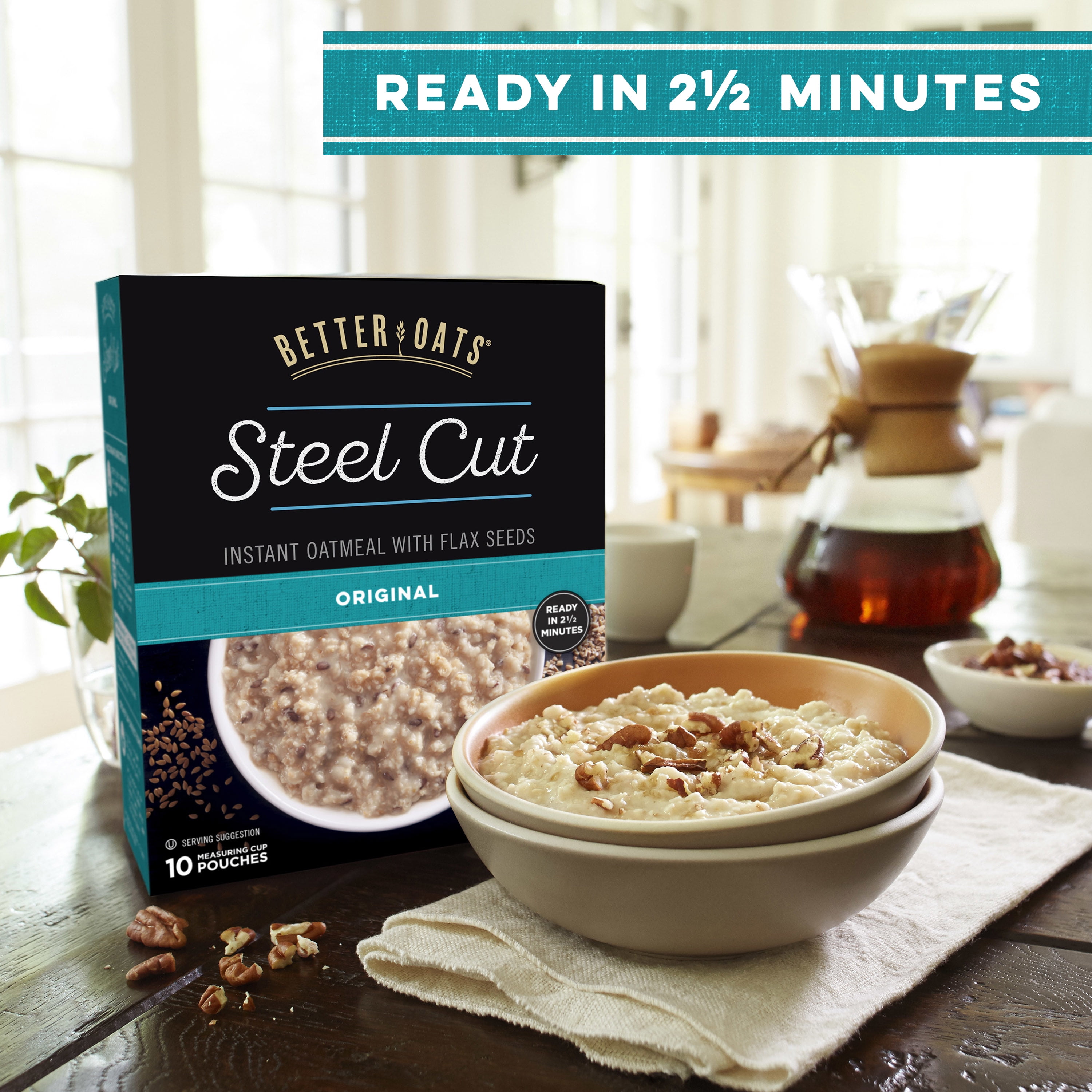Better Oats™ Steel Cut Maple & Brown Sugar Instant Oatmeal with Flax Seeds,  1.95 oz - Fry's Food Stores