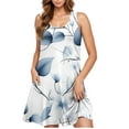 thumbnail image 5 of ZQUUVOU Women's Casual Printes Floar Dress Sleeveless Round Neck Short Floral Dress Light Blue, 5 of 5