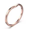 thumbnail image 2 of 18K Rose Gold Over Silver Curved Chevron Shape Wedding Band, 2 of 4