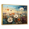 thumbnail image 2 of Designart "Seaside Cerulean Blooms" Flower Floater Framed Canvas Wall Art, 2 of 5