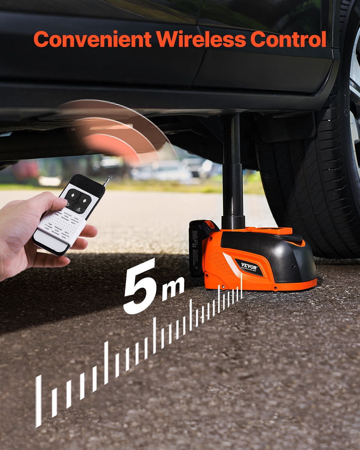 VEVOR Electric Car Jack, 5 Tons /11000 lbs, Adjustable Electric Scissor Jack with High Load Capacity, Tire Change Replacement with LED Light & Remote Control, Portable Jack kit for Sedan, SUV, Truck