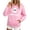 Pink #3, variant on Guluxicc Hoodies for Women Long Sleeve Sweatshirts Drawstring Pullover Tops with Pocket Casual Loose Blouses Tunic